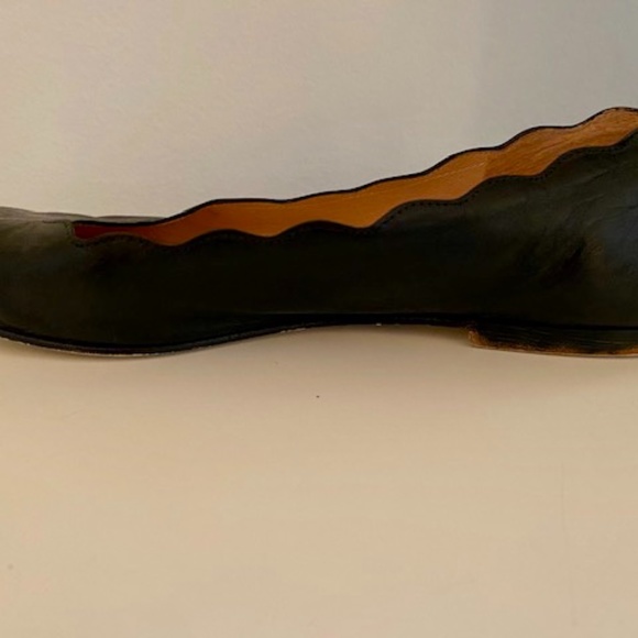 French Sole NY Black Leather Jigsaw Flats - Picture 4 of 5